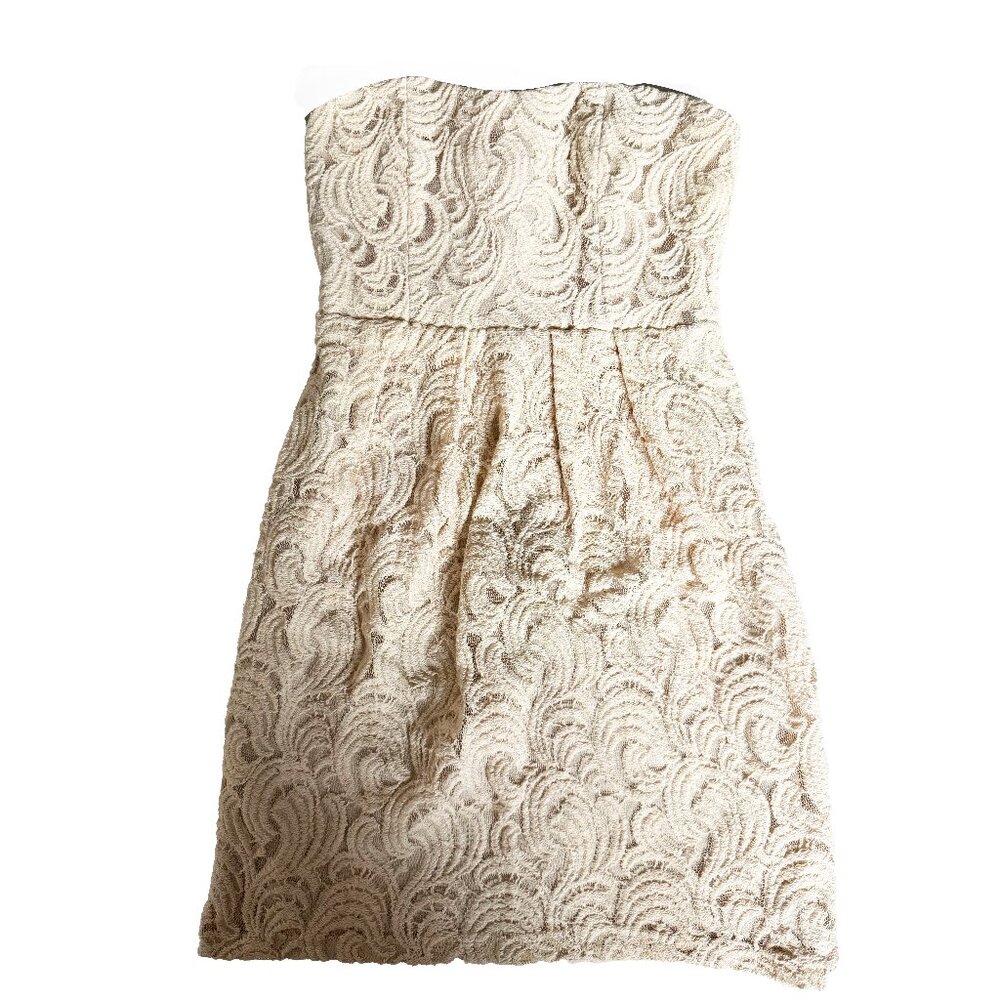 Lace sleveless mini dress, strapless dress, size Small